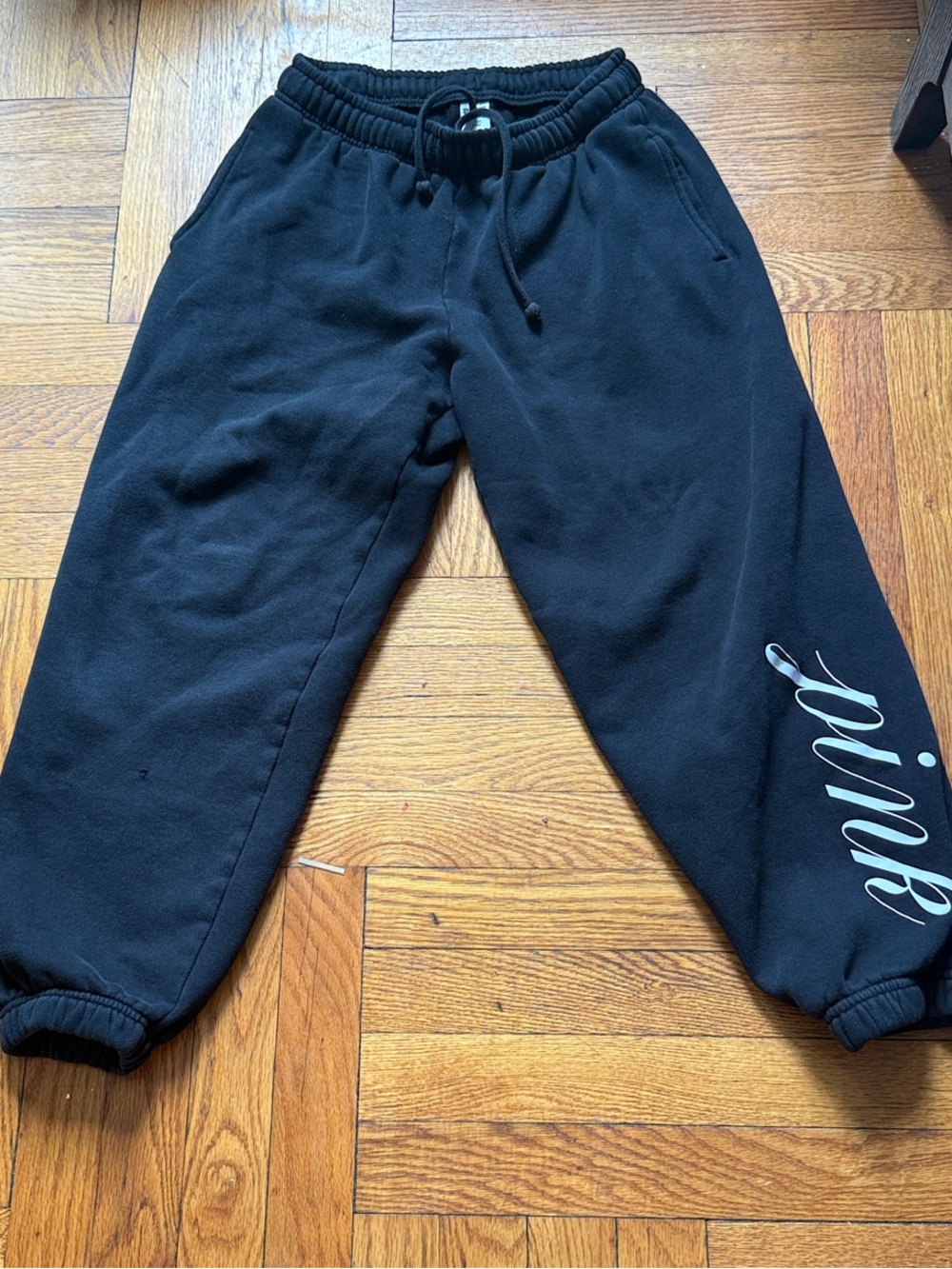 PINK Victoria's Secret Black Logo Joggers